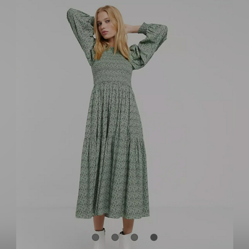 & Other Stories Ditsy Floral Smocked Midi Prairie Dress